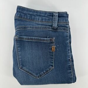 1822 Denim Jeans Womens 4 Blue Low Rise Denim Whisker Skinny Adrianna Stretch